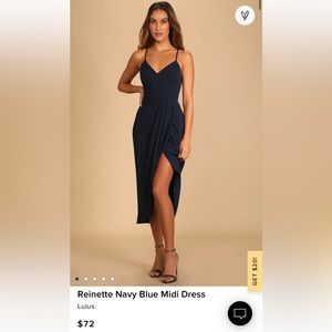 Reinette Navy Blue Midi Dress